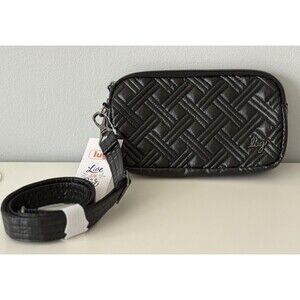 New Lug Coupe XL Convertible Crossbody Belt Bag Quilted Metallic Black
